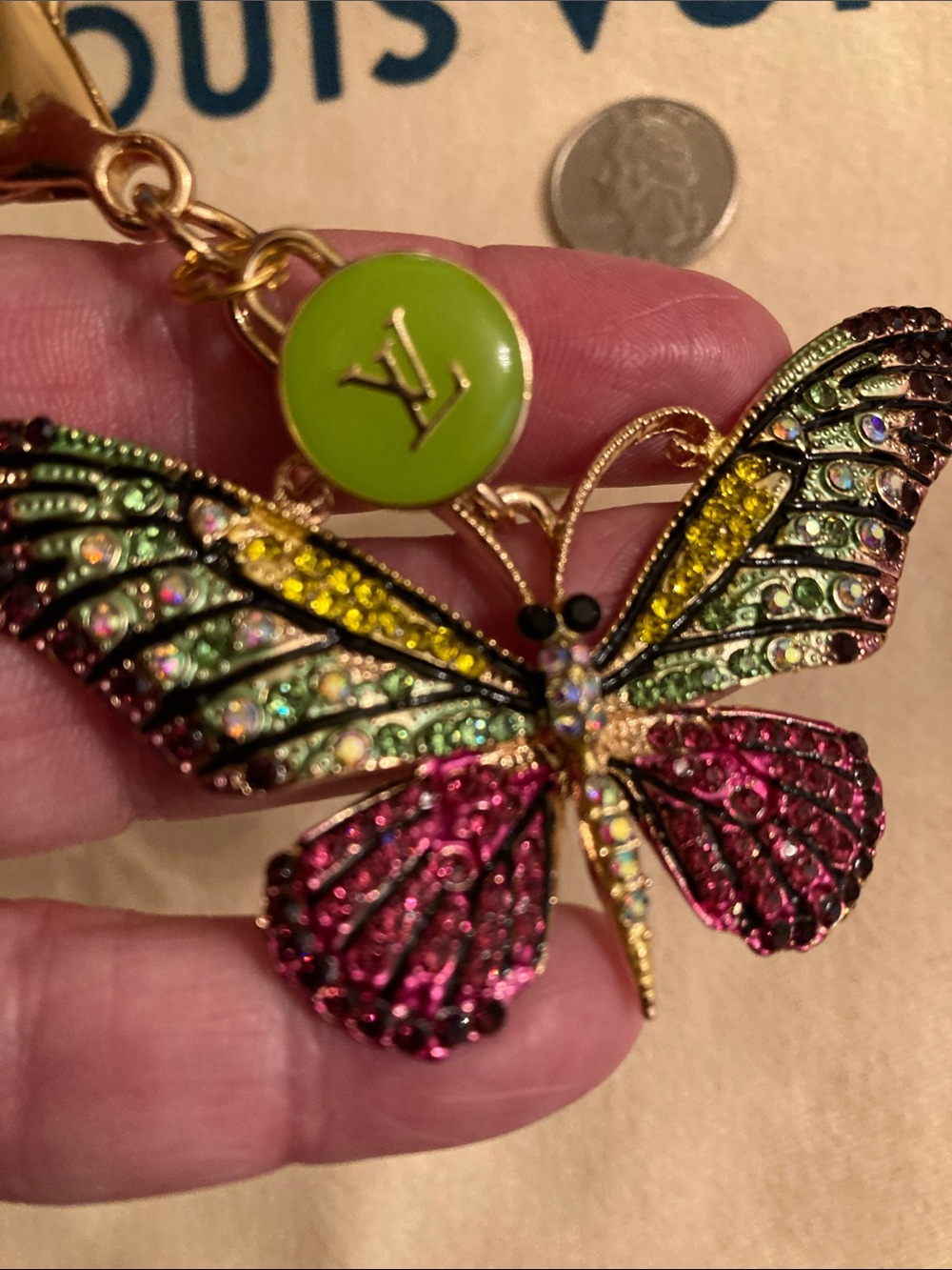 Louis Vuitton Upcycled Butterfly 🦋 Charm Purse Charm/Keychain NWOT - Picture 5 of 9